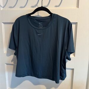 Nike One Classic Dri-FIT Cropped Training Tee — Navy — Size XL